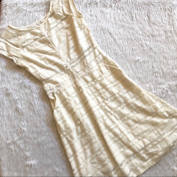 Anthropologie Dresses & Skirts - Weston Wear Ivory Mesh Striped Dress